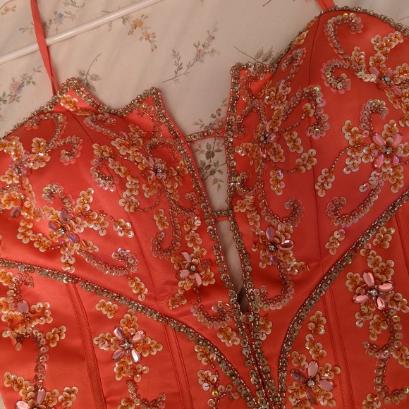 Coral Custom Prom Dress - Picture 13 of 16